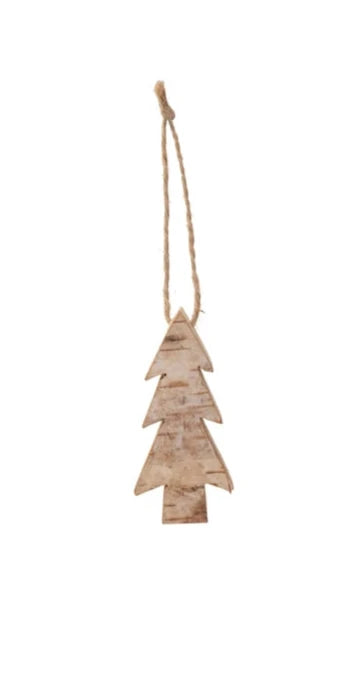 Birch Bark Tree Shaped Ornaments