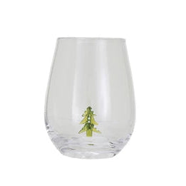 Stemless Wine Glass w/ Holiday Figure Inside, 8 Styles