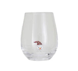 Stemless Wine Glass w/ Holiday Figure Inside, 8 Styles