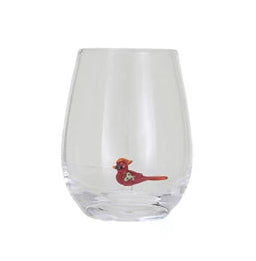 Stemless Wine Glass w/ Holiday Figure Inside, 8 Styles