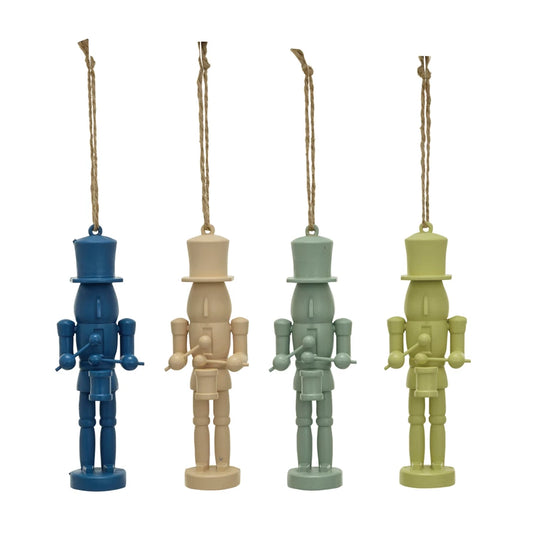 Plastic Nutcracker Ornament w/ Drum, 4 Colors